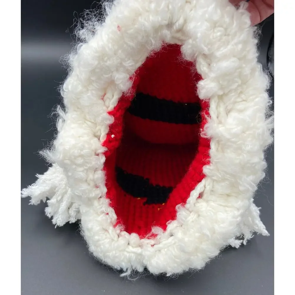 Handmade Baby's Crocheted Red Santa Hat with Tassels - Fits 16